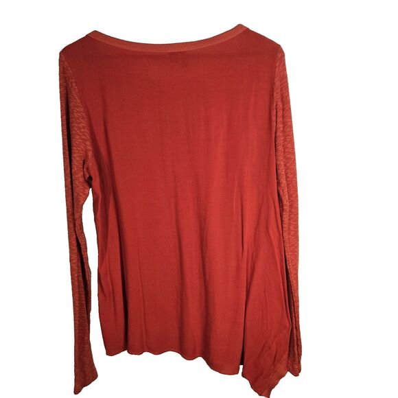 Left Of Center Orange Asymmetrical Hem Top Womens Large - Picture 5 of 5